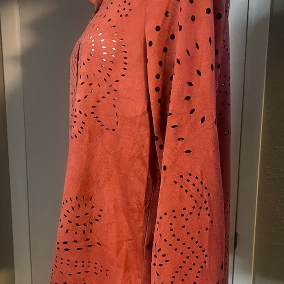 Women’s suede blouse button up by Adore vegan leather - Picture 5 of 10